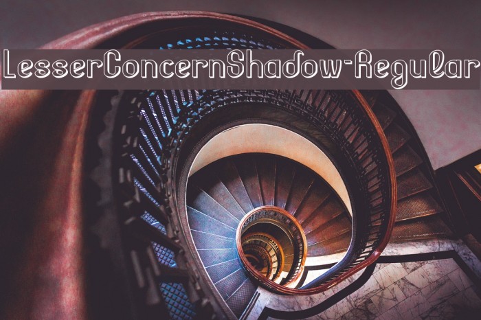LesserConcernShadow-Regular Font examples