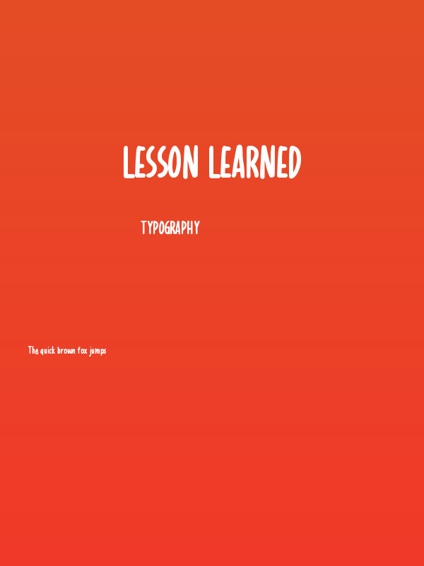 Lesson Learned Poster