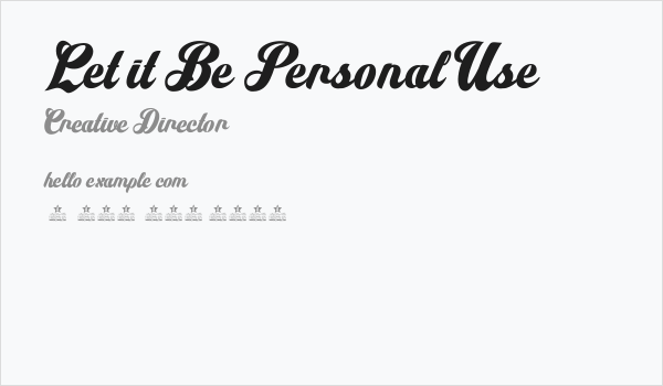 Let it Be Personal Use  Business Card