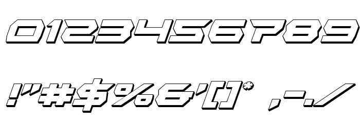 Lethal Force 3D Italic Font OTHER CHARS