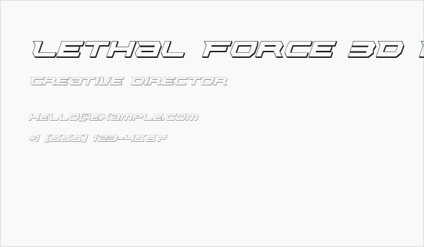 Lethal Force 3D Italic Business Card