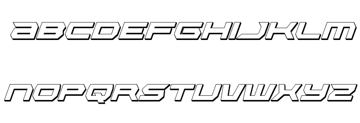 Lethal Force 3D Italic Font LOWERCASE