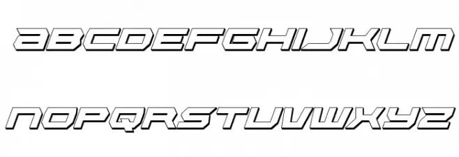 Lethal Force 3D Italic Font LOWERCASE