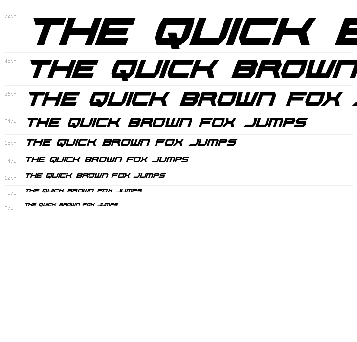 Lethal Force Condensed Italic Waterfall