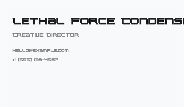 Lethal Force Condensed Business Card