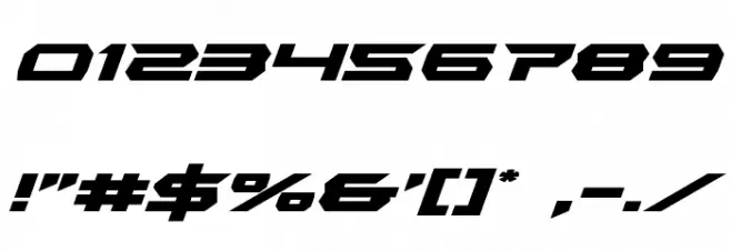 Lethal Force Expanded Italic Font OTHER CHARS