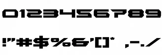 Lethal Force Expanded Font OTHER CHARS