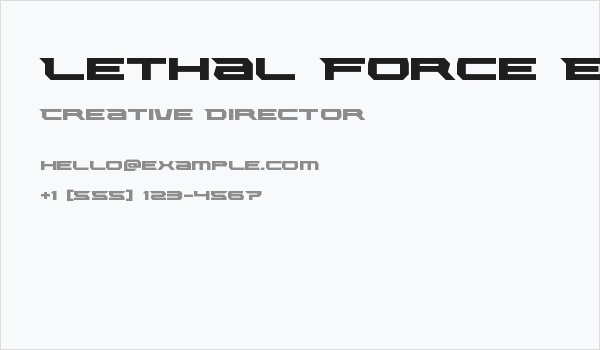 Lethal Force Expanded Business Card