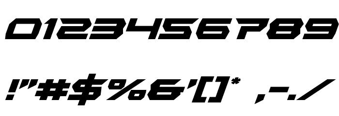 Lethal Force Italic Font OTHER CHARS