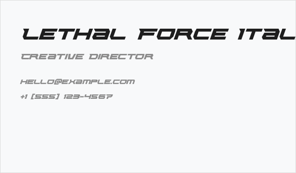 Lethal Force Italic Business Card