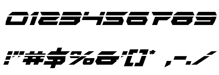 Lethal Force Laser Italic Font OTHER CHARS
