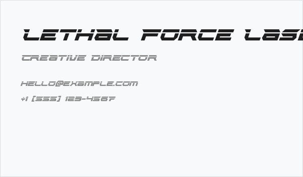 Lethal Force Laser Italic Business Card