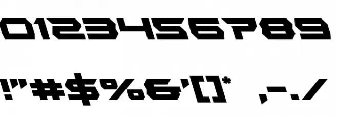 Lethal Force Leftalic Font OTHER CHARS