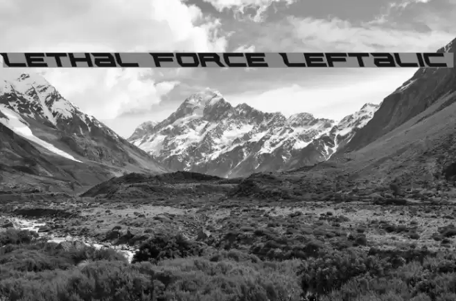 Lethal Force Leftalic Font examples