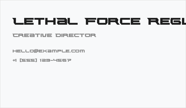 Lethal Force Regular Business Card