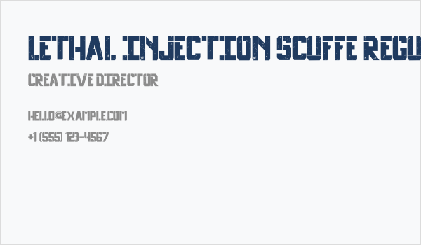 Lethal Injection Scuffe Regular Business Card