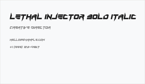 Lethal Injector Bold Italic Business Card