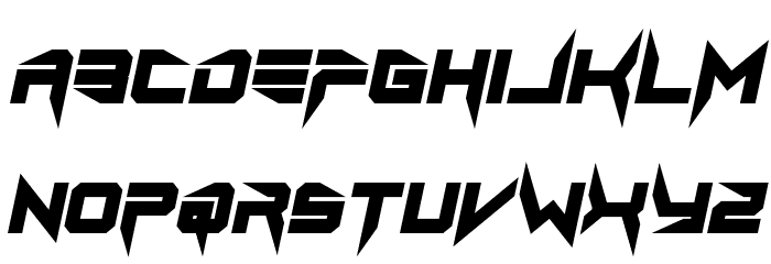 Lethal Injector Bold Italic Font LOWERCASE