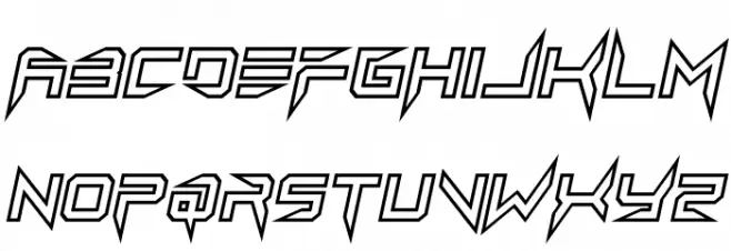 Lethal Injector Hollow Italic Polices MAJUSCULES