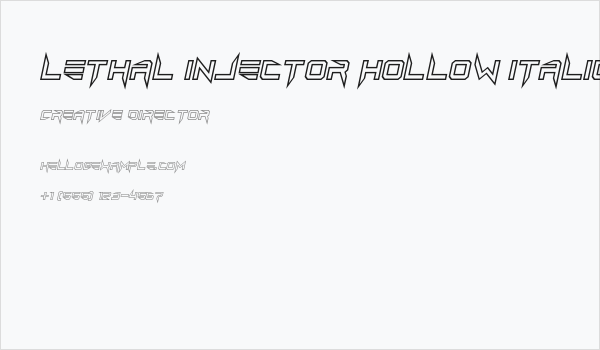 Lethal Injector Hollow Italic Business Card