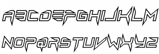 Lethal Injector Hollow Italic 字体 小写