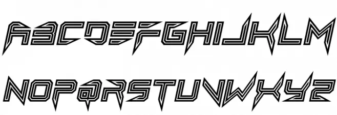 Lethal Injector Inline Italic Schriftart Groß