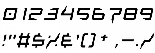 Lethal Injector Regular Italic Font OTHER CHARS