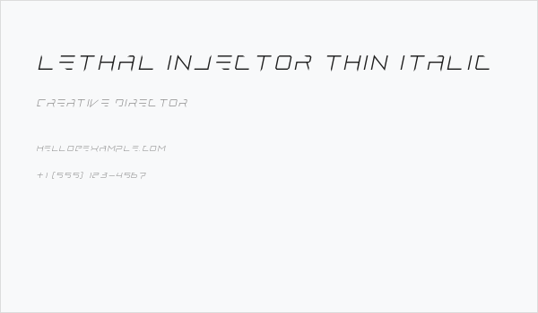 Lethal Injector Thin Italic Business Card