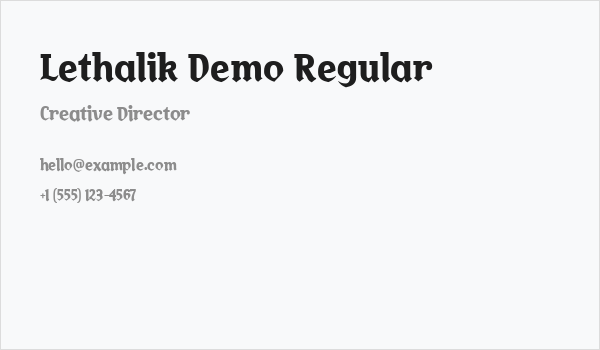Lethalik Demo Regular Business Card