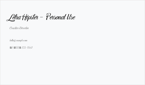 Letra Hipster - Personal Use Business Card