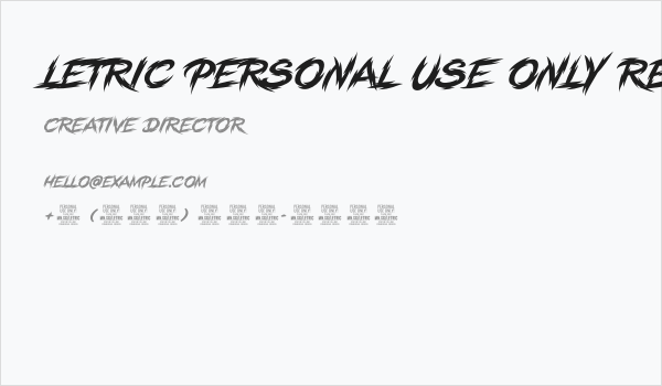 Letric PERSONAL USE ONLY Regular Business Card