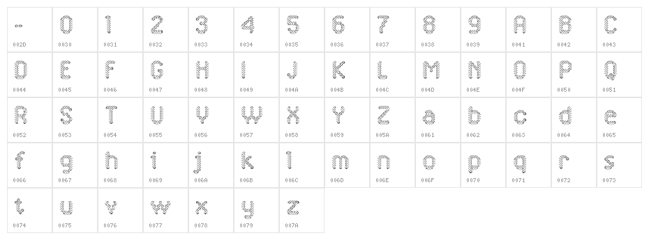 Letrix 1 Character Map