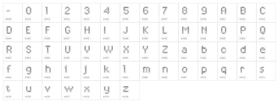Letrix 2 Character Map