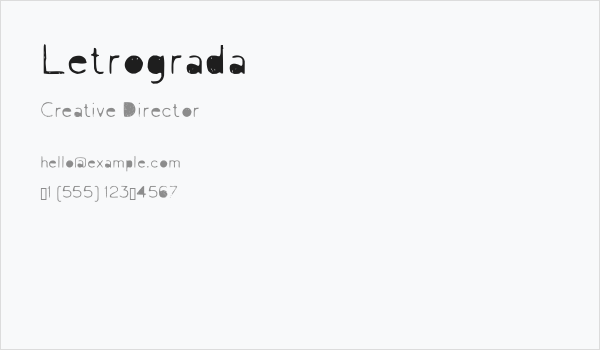 Letrograda Business Card