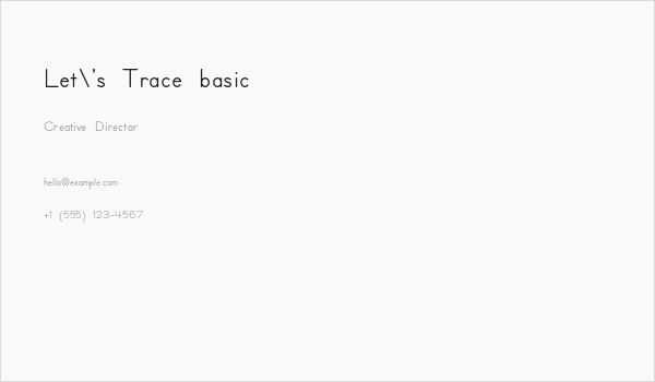 Let's Trace basic Business Card