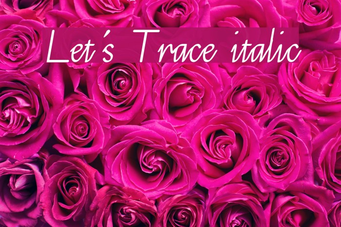 Let's Trace italic Font examples
