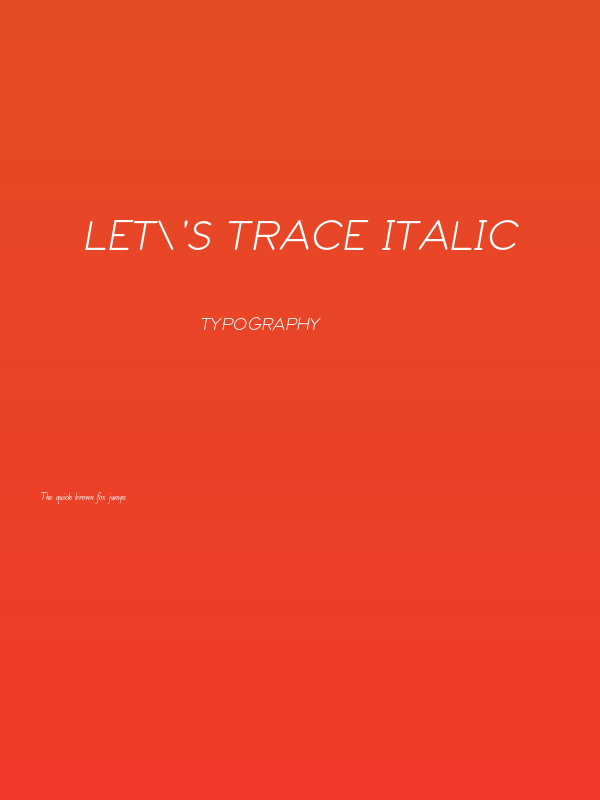 Let's Trace italic Poster
