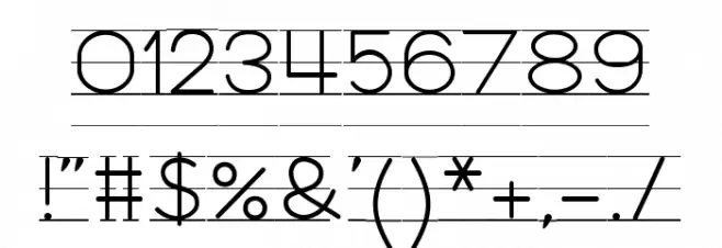 Lets Trace ruled Font OTHER CHARS