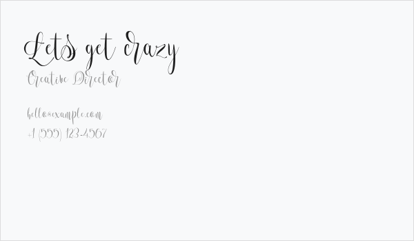 Lets get crazy Business Card