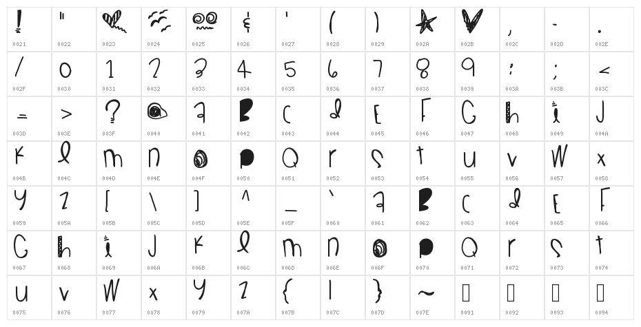 LetsFly Character Map