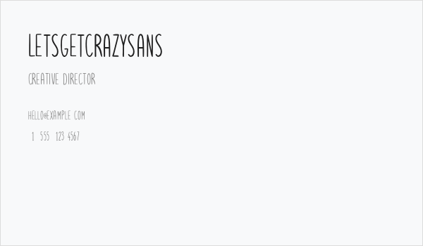 Letsgetcrazysans Business Card