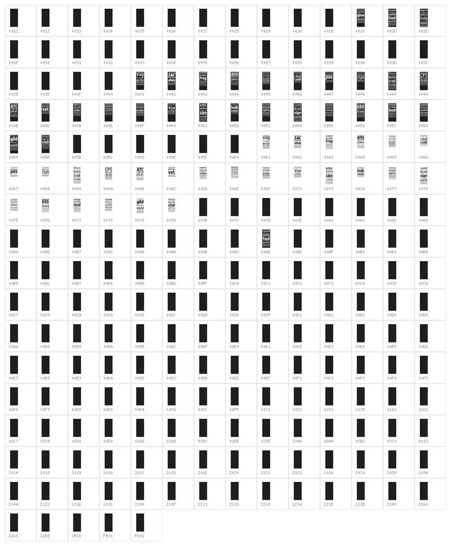 LettError DataMine Records Character Map