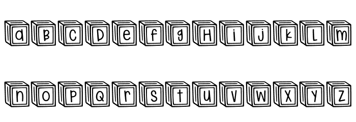 Letter ^ Blocks Regular Font LOWERCASE