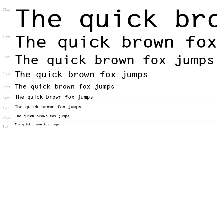 Letter Gothic Line Waterfall