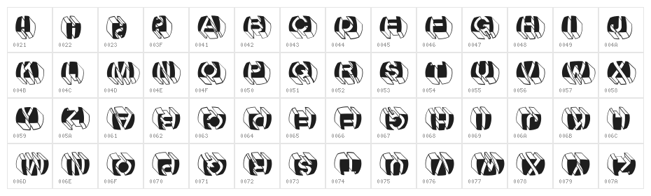 LetterBuildingsRoundContrast Character Map