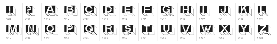 LetterBuildings Character Map