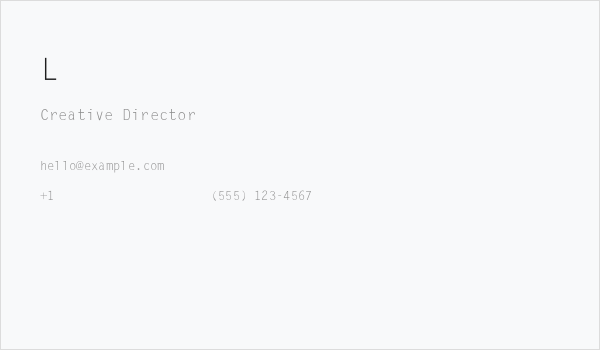 LetterGothic-Thin Business Card