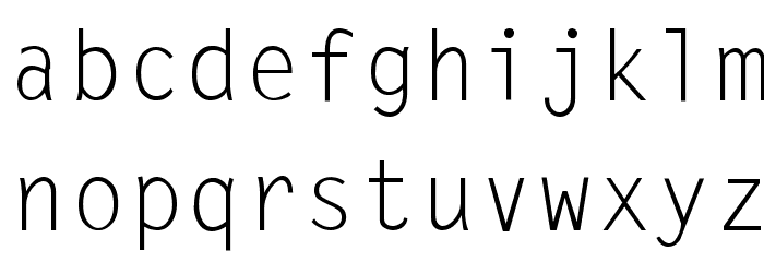 LetterGothic-Thin Schriftart Kleinbuchstaben