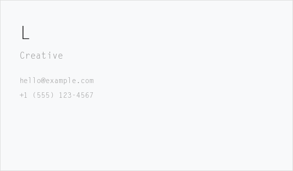 LetterGothic Business Card