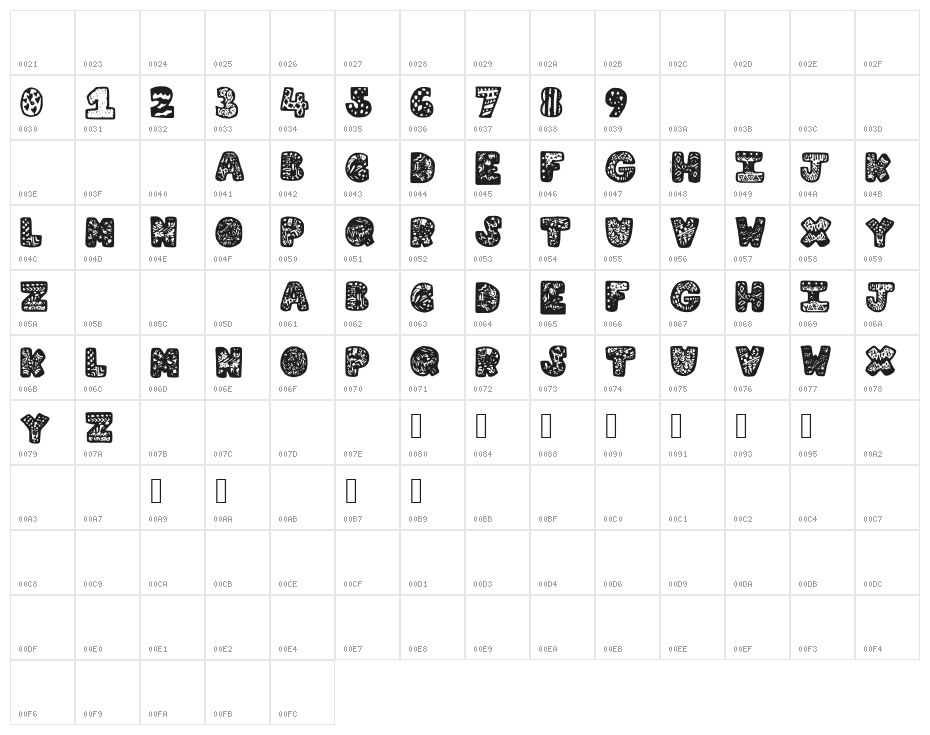 LetterGraphic Character Map